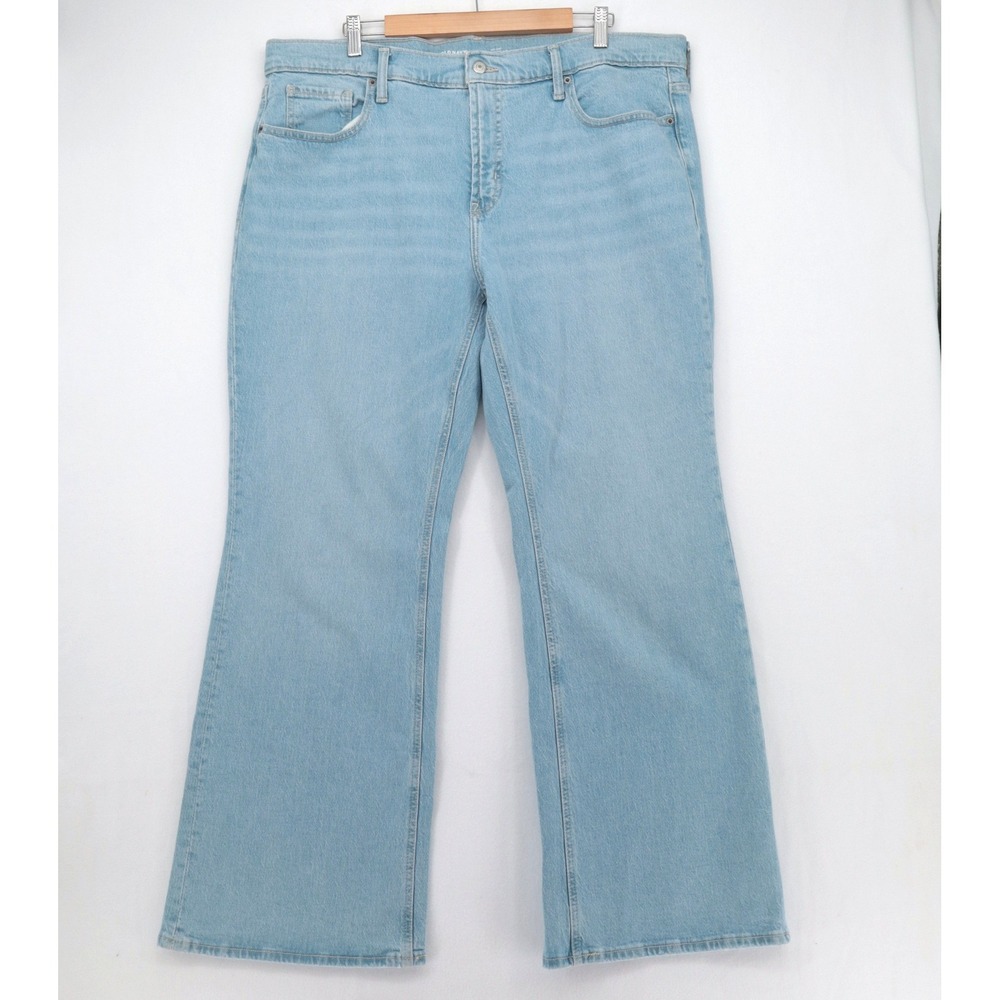 Old‎ Navy Womens Size 18 Mid-Rise Loose Boot-Cut Jeans Light Wash Denim Stretch